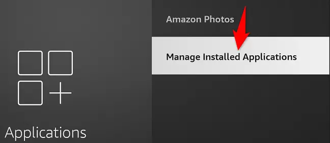 Select "Manage Installed Applications."
