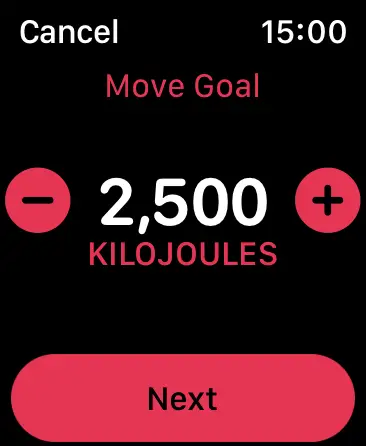 Set Move goal on Apple Watch