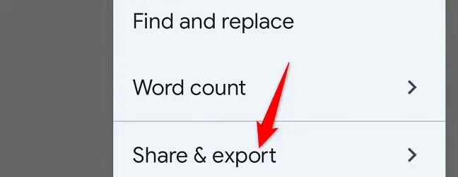 Choose "Share & Export" in the menu.