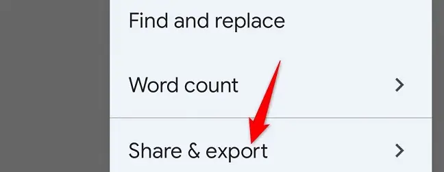 Elija "Compartir y exportar" en el menú.
