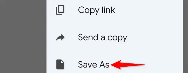 Select "Save As."