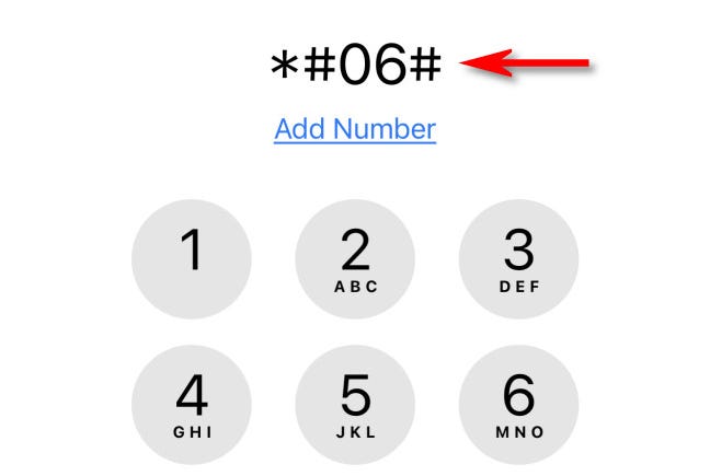 In Telefono, componi "*#06#" per vedere il tuo numero IMEI.