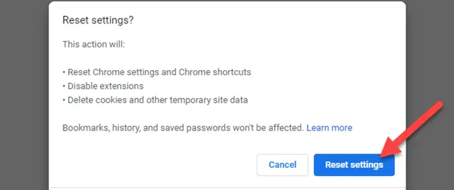 Reset Chrome Settings.