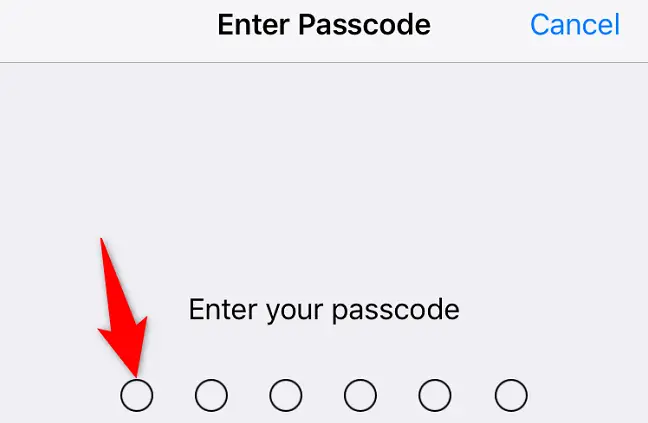 Type the current passcode.