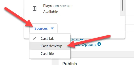 Choose to "Cast Desktop."