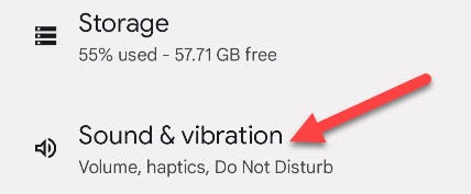 Accesați „Sunet și vibrații”.