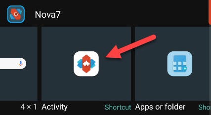 Nova Activiteit-widget.