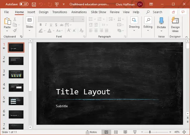 Microsoft PowerPoint on Windows 10