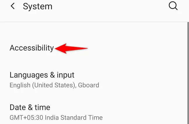 Tap "Accessibility."