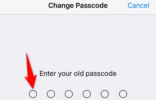 Enter the old passcode.