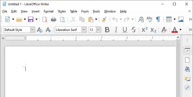 LibreOffice Writer on Windows 10