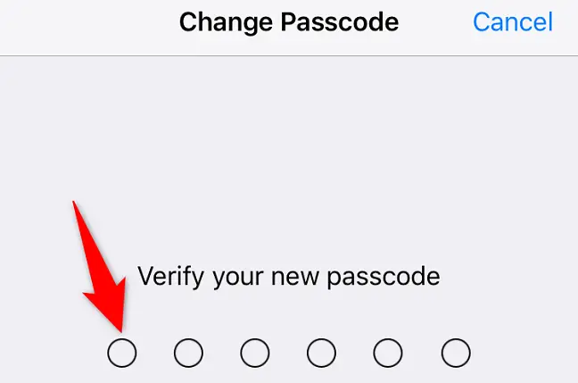 Reenter the new passcode.