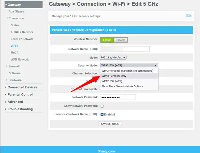 Establezca su seguridad Wi-Fi en WPA3 si sus dispositivos lo admiten. 