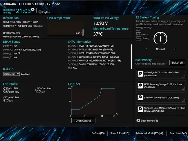 Utilitaire BIOS UEFI Asus