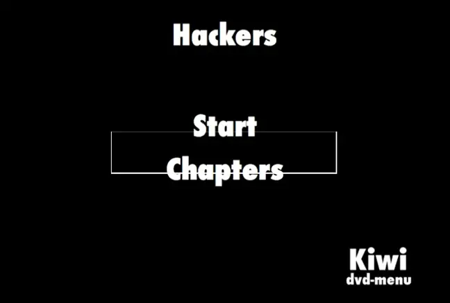 The Hackers DVD menu after a successful burn. 