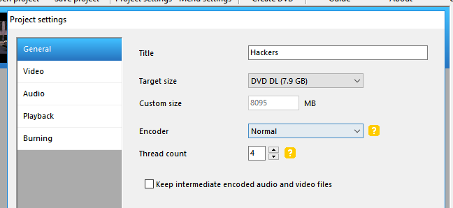 Wählen Sie die richtige DVD-Größe aus dem Dropdown-Feld neben "Zielgröße".