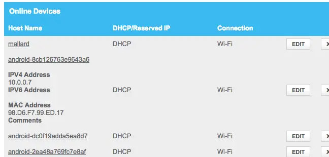 Vous pouvez afficher les détails de tout appareil connecté à votre réseau sans fil. 