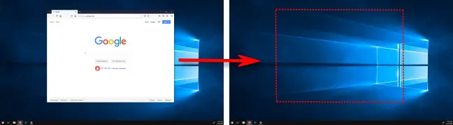 Verschieben eines Fensters zwischen Anzeigen in Windows 10