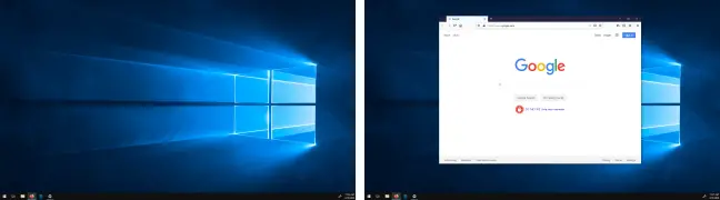 Ventana movida entre pantallas en Windows 10