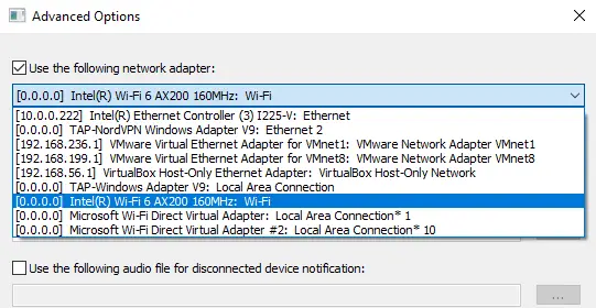 Wählen Sie Ihren WLAN-Adapter aus. 