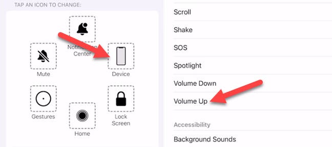 Select a shortcut and choose "Volume Up."