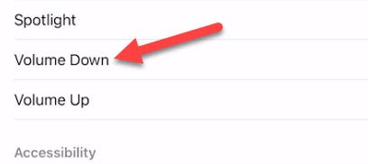 Select "Volume Down."