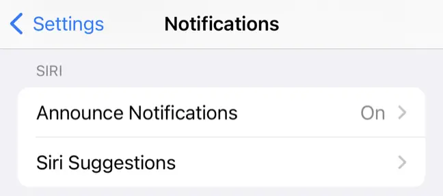 iOS Notifications Settings